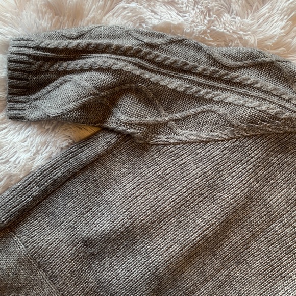 Chico's Gray Wool Blend Open Cardigan Soft Cable Knit Sweater - Picture 15 of 16
